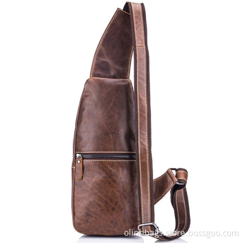 Stylish Popular Leather Men Sling Pack